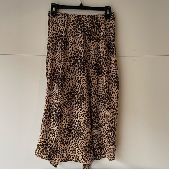 Women's Leopard Animal Print High Low Ruffled Skirt, Sz S - Picture 15 of 15